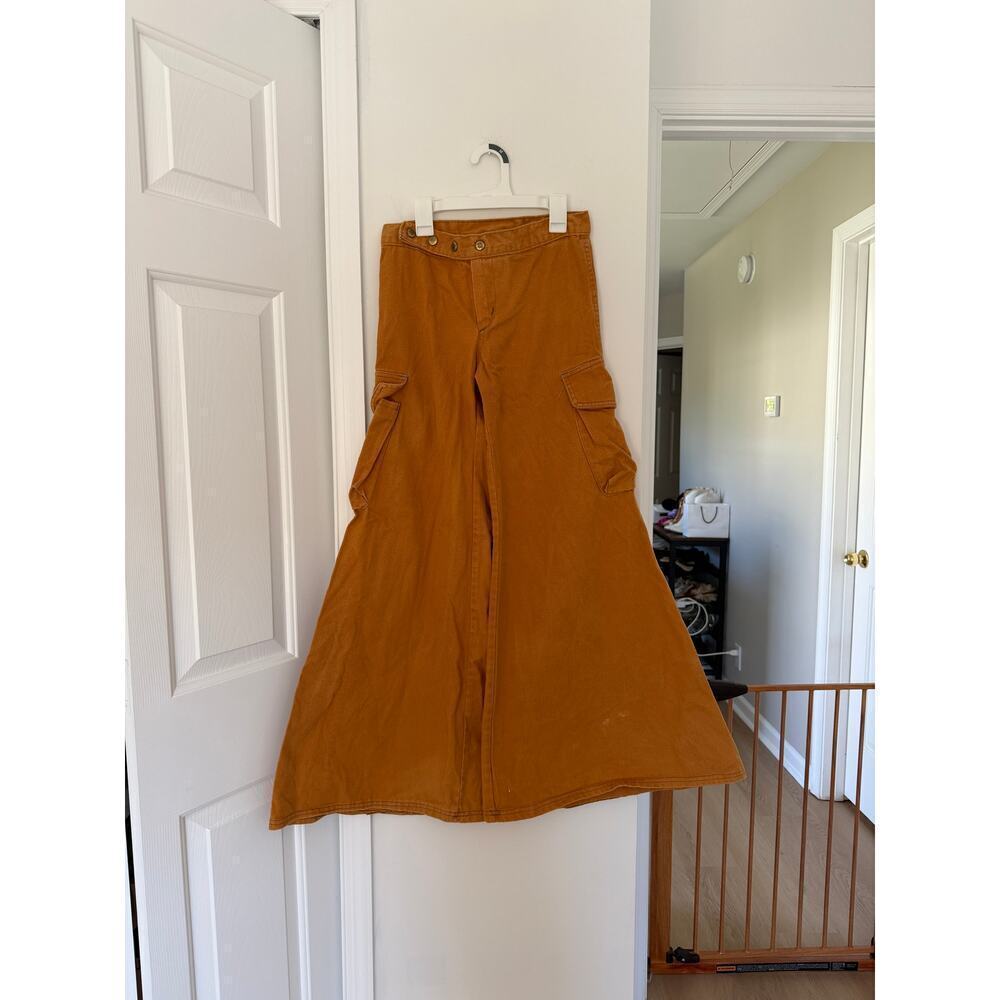 Vintage Roosert 70s Flare Orange/Rust Brown Cargo Pocket Flares